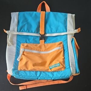 Columbia Turquoise and Orange Roll-Top Backpack